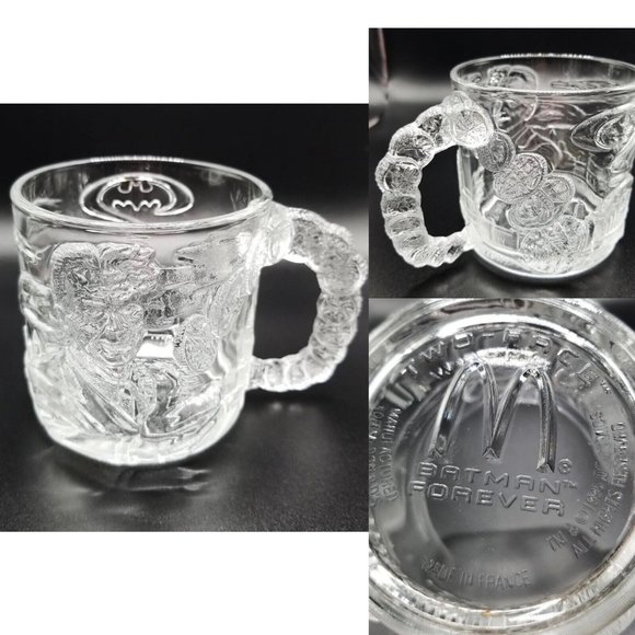 1995 McDonalds Batman Forever "Two-Face" Glass Mug - Excellent Condition - Picture 2 of 8
